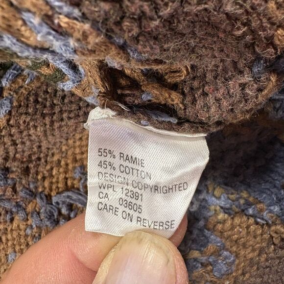 Northern Isle Woman's Heavy Knit Ramie/Cotton Button Up Cabin Cardigan Sweater M - Picture 4 of 5